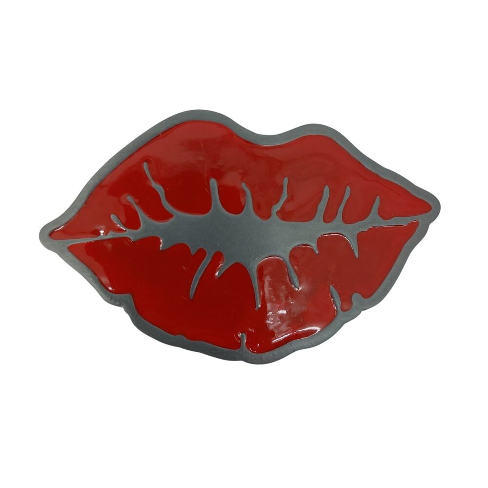 Red Lips Kiss Valentines Love Romantic Belt Buckle Makeup